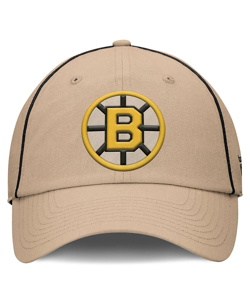 Fanatics Men's Cream Boston Bruins Heritage Setoff Adjustable Hat
