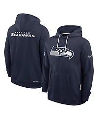 Nike Men's College Navy Seattle Seahawks Sideline Standard Issue Initial Home Dri-fit Hoodie