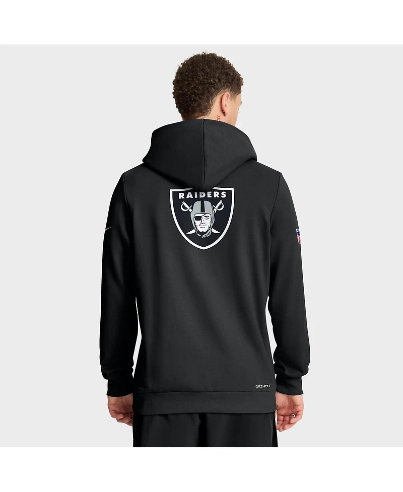 Nike Men's Black Las Vegas Raiders Sideline Standard Issue Utility Player Dri-fit Full-Zip Hoodie