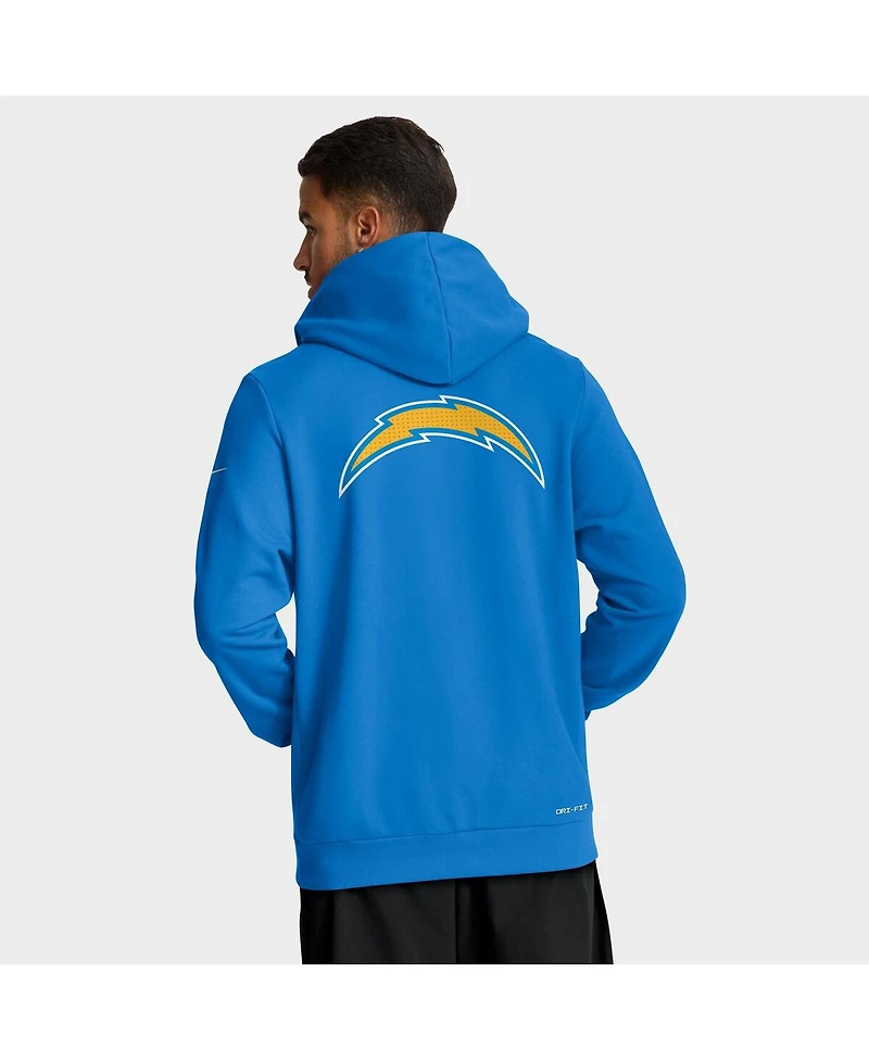 Nike Men's Powder Blue Los Angeles Chargers Sideline Standard Issue Utility Player Dri-fit Full-Zip Hoodie