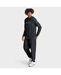 Nike Men's Black New York Jets Sideline Pure Fury Performance Long Sleeve Hoodie T-Shirt