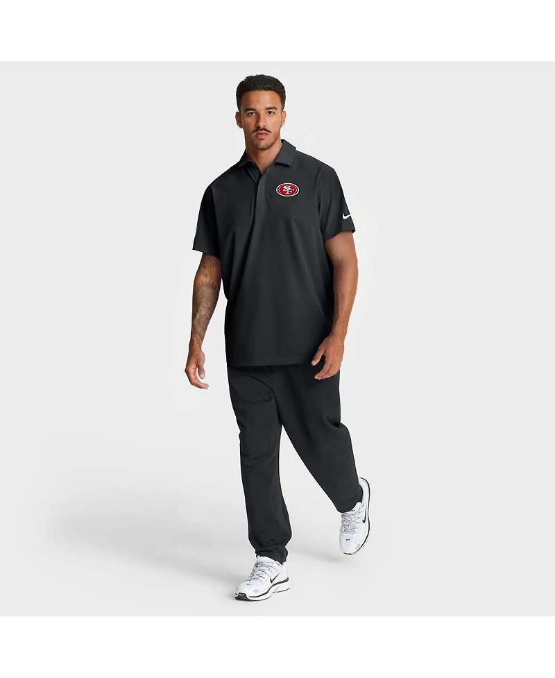 Nike Men's Black San Francisco 49ers Sideline City Pride Woven Performance Polo Shirt
