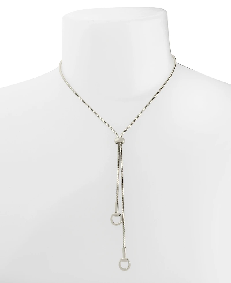 Steve Madden Rhodium Collegiate Link Y-Necklace