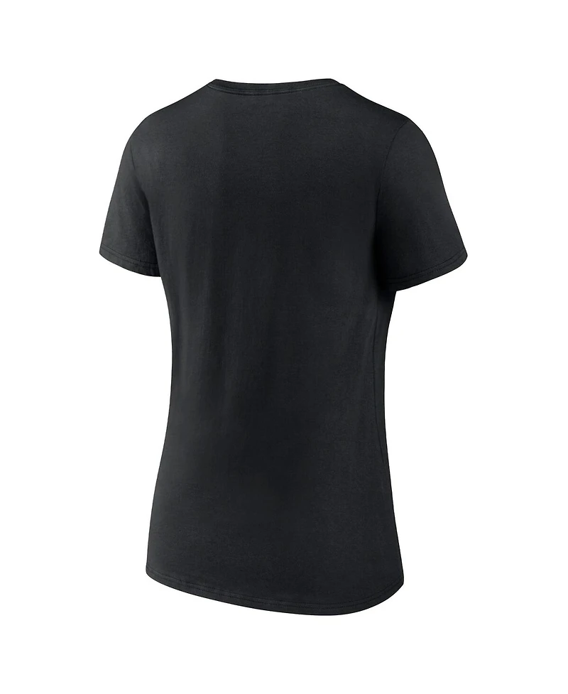 Fanatics Women's Black Pittsburgh Penguins Primary Logo Team V-Neck T-Shirt