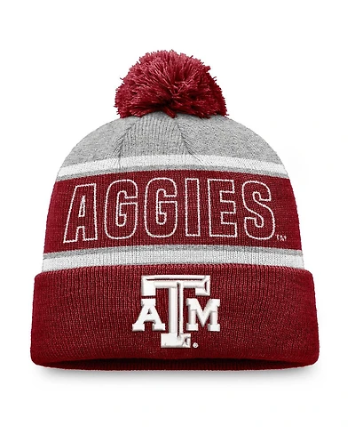 Top of the World Men's Maroon Texas A&M Aggies Two-Tone Cuffed Pom with Knit Hat