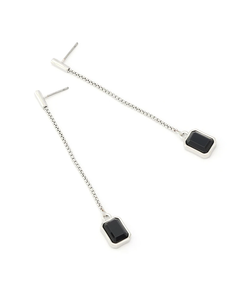 Steve Madden Faux Stone Gem Linear Earrings
