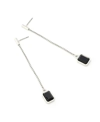 Steve Madden Faux Stone Gem Linear Earrings