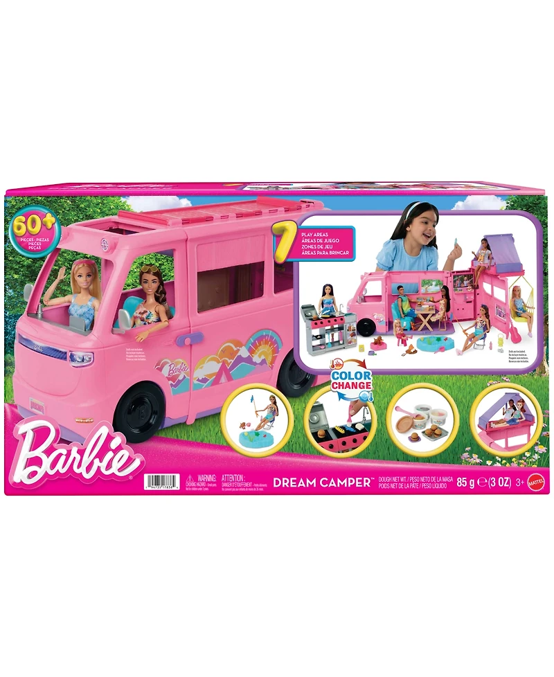 Barbie Dream Camper Playset with Roof Tent Bbq Grill