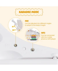 Akiudex Kids Electronic Piano Keyboard with Microphone and Led Teaching