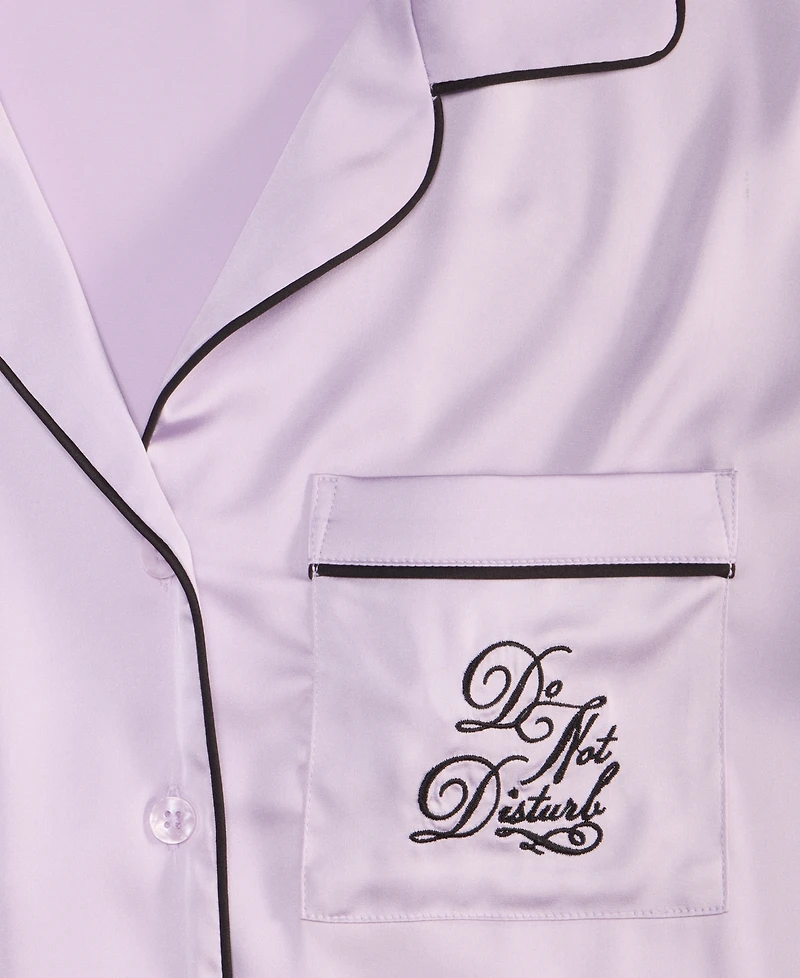 I.n.c. International Concepts Women's Printed Satin Long Pajama Set, Macy's Exclusive