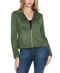 Belldini Women's Faux-Suede Moto Jacket