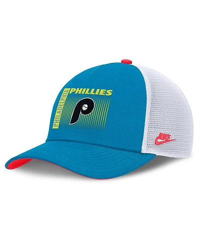 Nike Men's Teal Philadelphia Phillies Neon 90s Rise Structured Performance Adjustable Trucker Hat