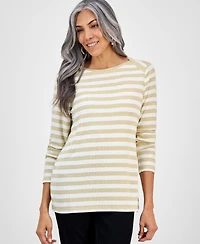 Style & Co Women's Printed Scoop Neck Long-Sleeve T-Shirt, Exclusively at Macy's