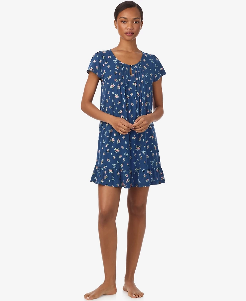 Lauren Ralph Women's Floral Flutter Sleeve Nightgown