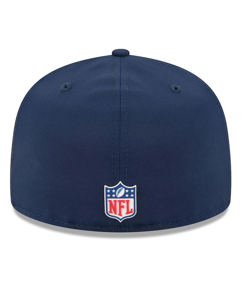 New Era Men's Navy England Patriots 2025 Sideline 59FIFTY Fitted Hat