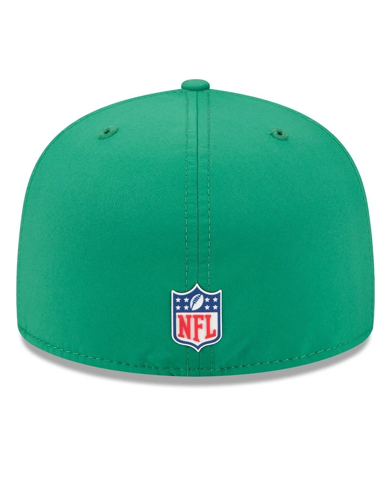 New Era Men's Kelly Green Philadelphia Eagles 2025 Sideline Throwback 59FIFTY Fitted Hat