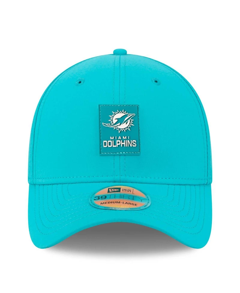 New Era Men's Aqua Miami Dolphins 2025 Sideline 39THIRTY Flex Hat