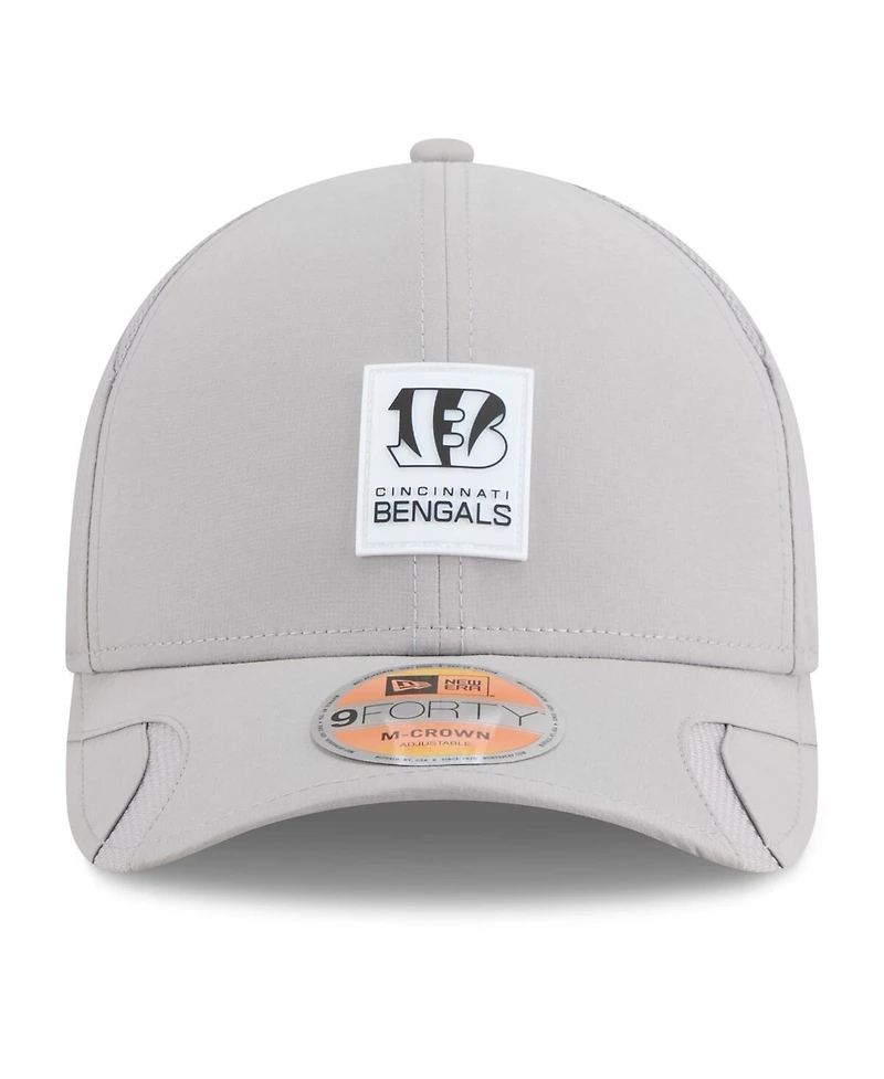 New Era Men's Gray Cincinnati Bengals 2025 Sideline M-Crown 9FORTY Adjustable Hat