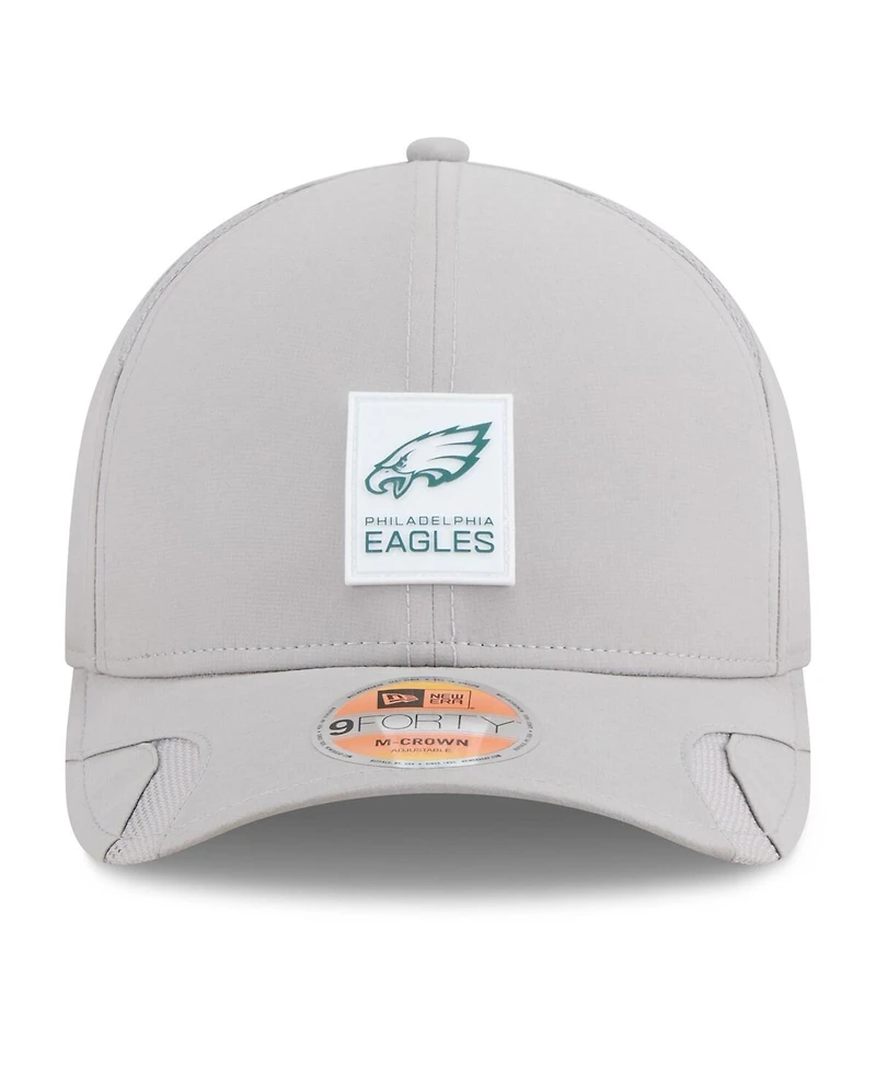 New Era Men's Gray Philadelphia Eagles 2025 Sideline M-crown 9FORTY Adjustable Hat