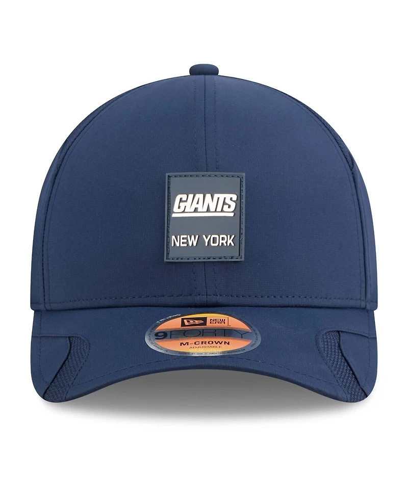 New Era Men's Navy New York Giants 2025 Sideline Throwback M-crown 9FORTY Adjustable Hat