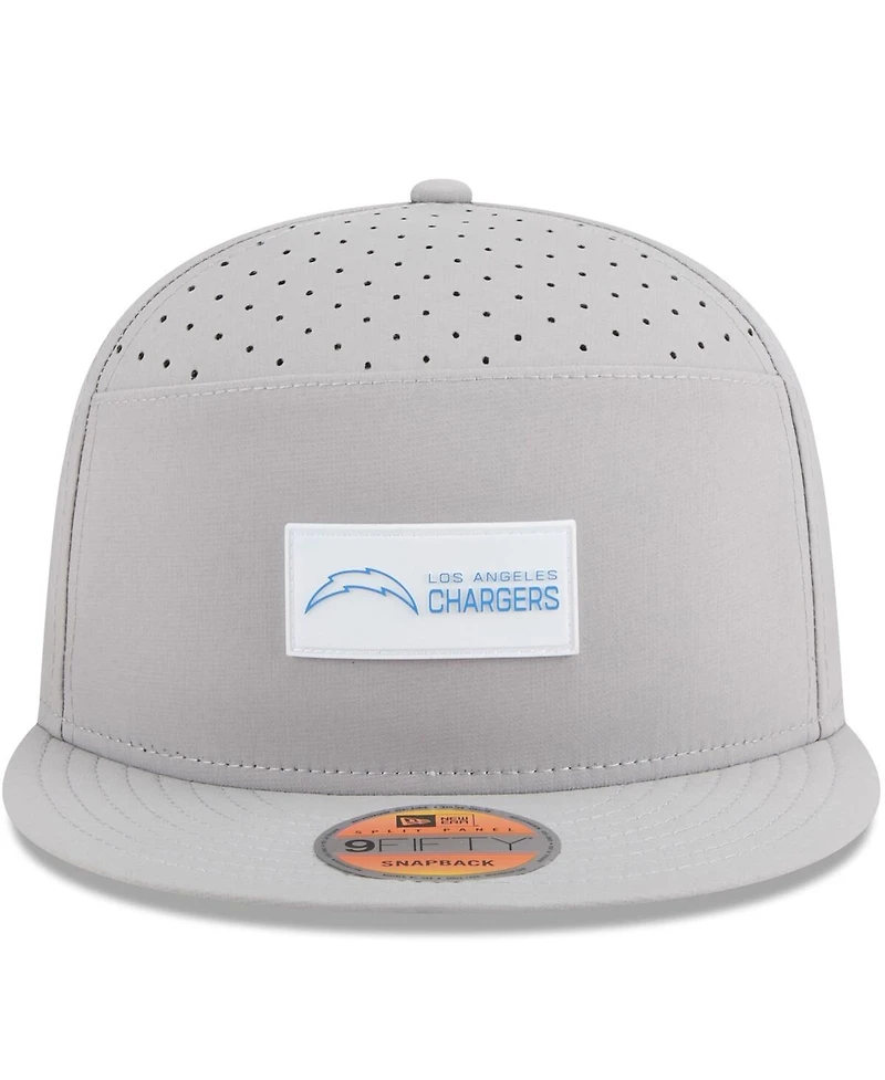New Era Men's Gray Los Angeles Chargers 2025 Sideline Split Panel 9FIFTY Snapback Hat