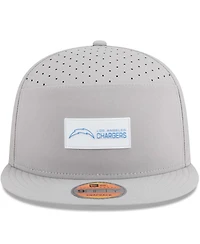 New Era Men's Gray Los Angeles Chargers 2025 Sideline Split Panel 9FIFTY Snapback Hat
