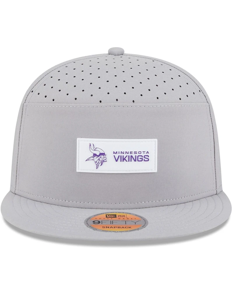 New Era Men's Minnesota Vikings 2025 Sideline Split Panel 9FIFTY Snapback Hat