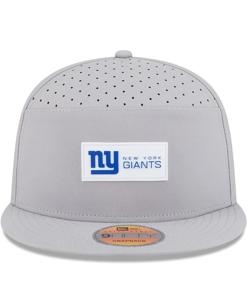 New Era Men's Gray New York Giants 2025 Sideline Split Panel 9FIFTY Snapback Hat