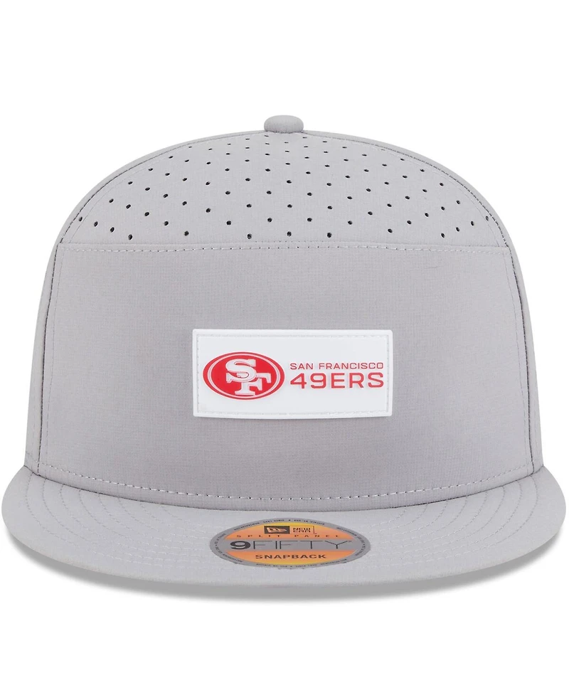 New Era Men's Gray San Francisco 49ers 2025 Sideline Split Panel 9FIFTY Snapback Hat