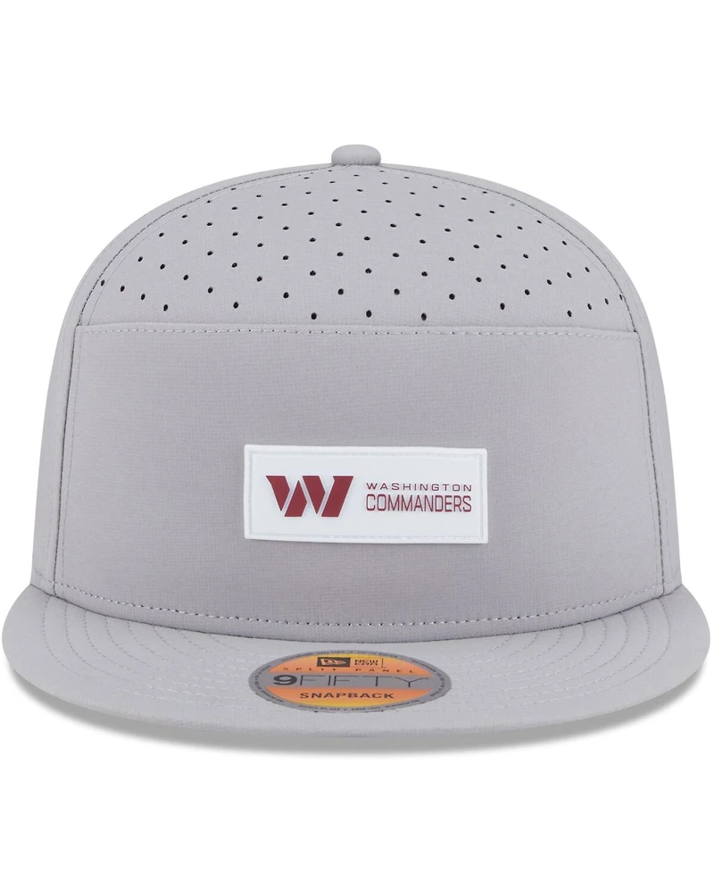 New Era Men's Gray Washington Commanders 2025 Sideline Split Panel 9FIFTY Snapback Hat