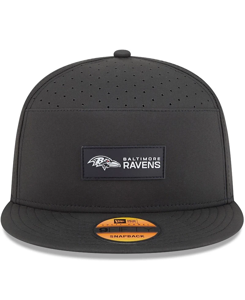 New Era Men's Baltimore Ravens 2025 Sideline Split Panel 9FIFTY Snapback Hat