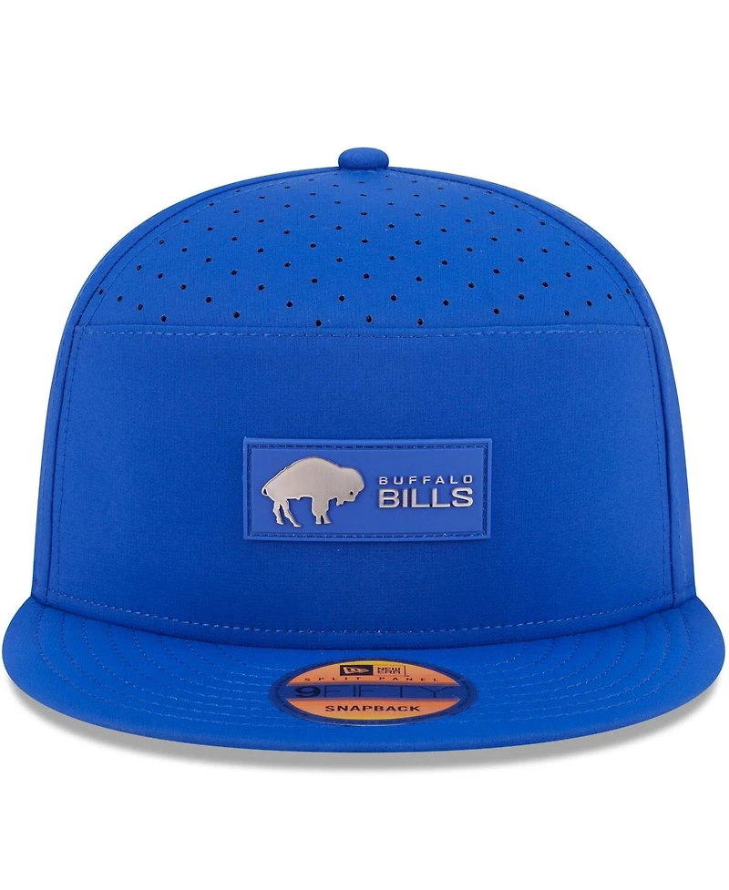 New Era Men's Royal Buffalo Bills 2025 Sideline Throwback Split Panel 9FIFTY Snapback Hat
