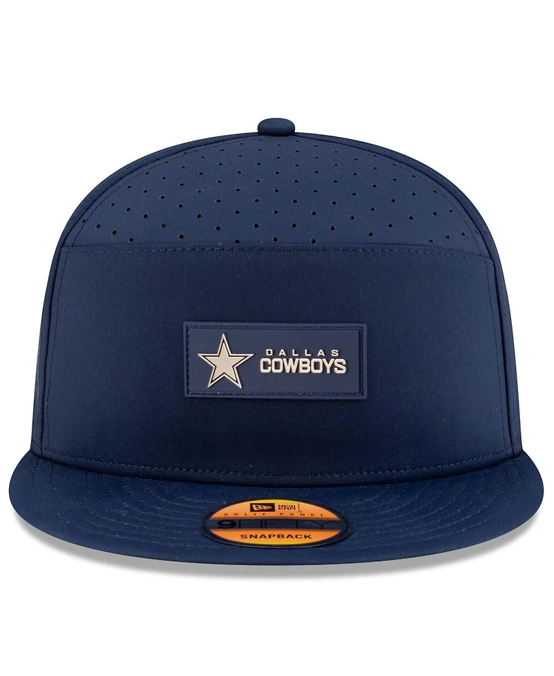New Era Men's Navy Dallas Cowboys 2025 Sideline Split Panel 9FIFTY Snapback Hat