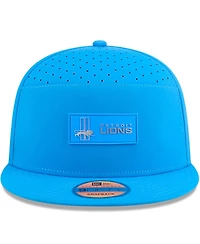 New Era Men's Blue Detroit Lions 2025 Sideline Throwback Split Panel 9FIFTY Snapback Hat