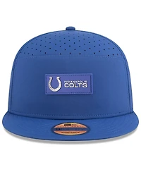 New Era Men's Royal Indianapolis Colts 2025 Sideline Split Panel 9FIFTY Snapback Hat