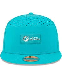 New Era Men's Aqua Miami Dolphins 2025 Sideline Split Panel 9FIFTY Snapback Hat