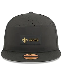 New Era Men's Black New Orleans Saints 2025 Sideline Split Panel 9FIFTY Snapback Hat