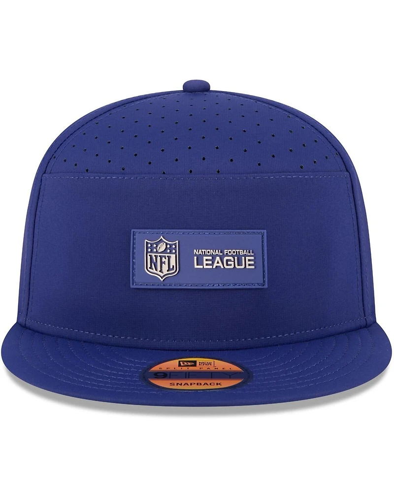 New Era Men's Blue Nfl 2025 Sideline Split Panel 9FIFTY Snapback Hat