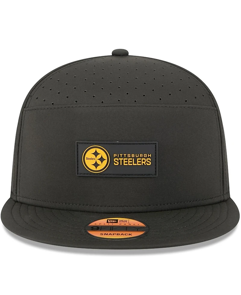New Era Men's Pittsburgh Steelers 2025 Sideline Split Panel 9FIFTY Snapback Hat