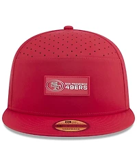 New Era Men's Scarlet San Francisco 49ers 2025 Sideline Split Panel 9FIFTY Snapback Hat