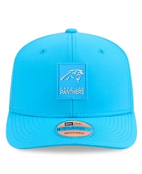 New Era Men's Blue Carolina Panthers 2025 Sideline 9SEVENTY Trucker Adjustable Hat