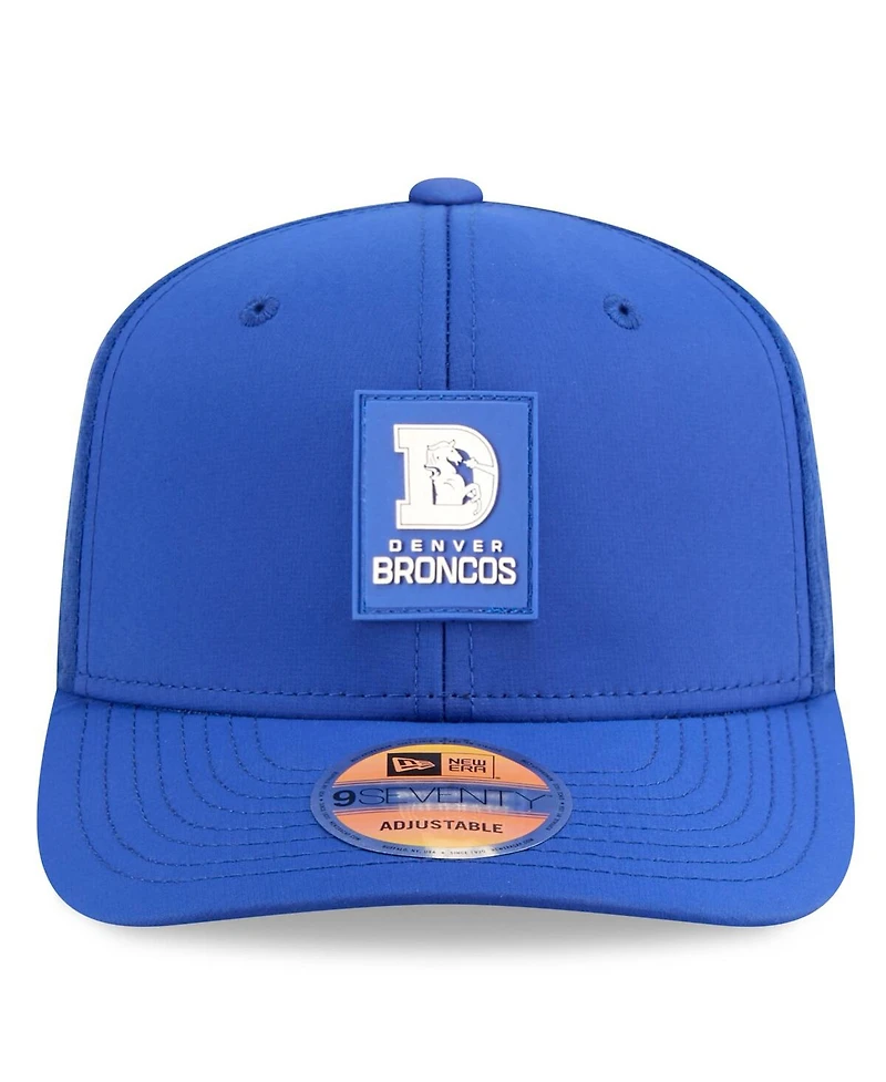 New Era Men's Royal Denver Broncos 2025 Sideline Throwback 9SEVENTY Trucker Adjustable Hat