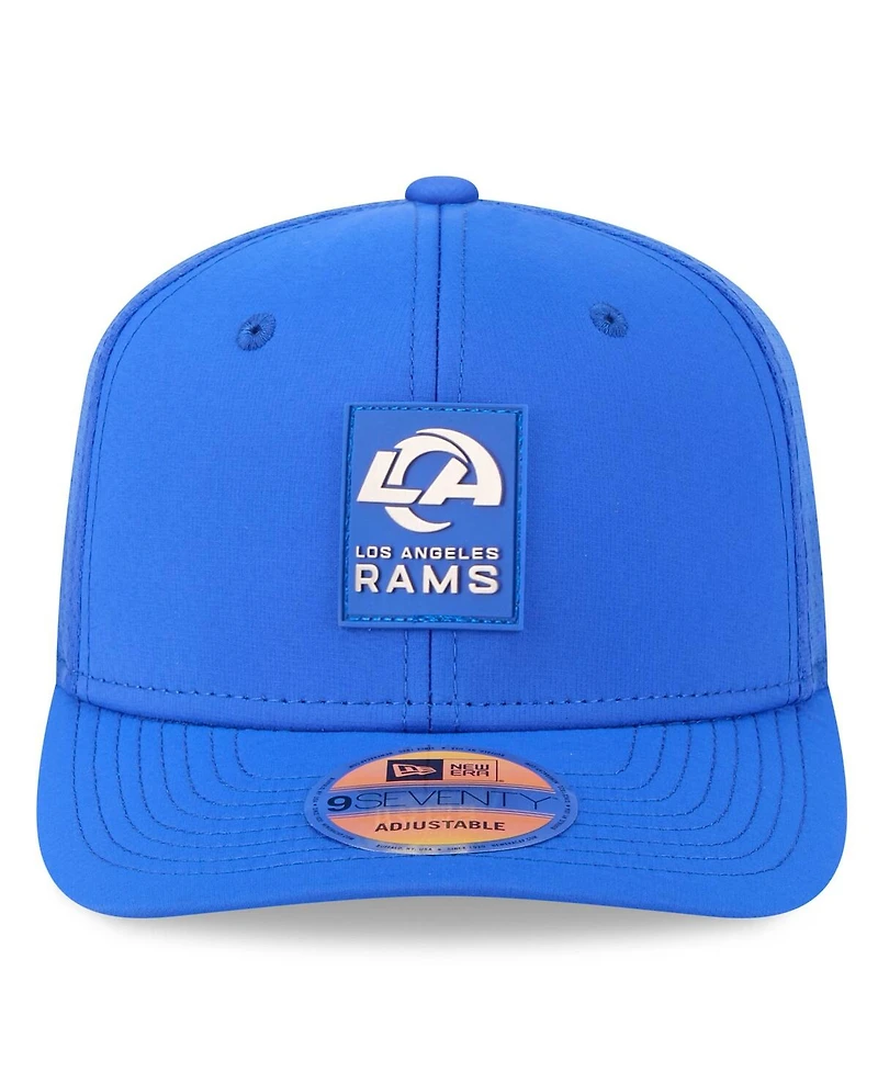 New Era Men's Royal Los Angeles Rams 2025 Sideline 9SEVENTY Trucker Adjustable Hat