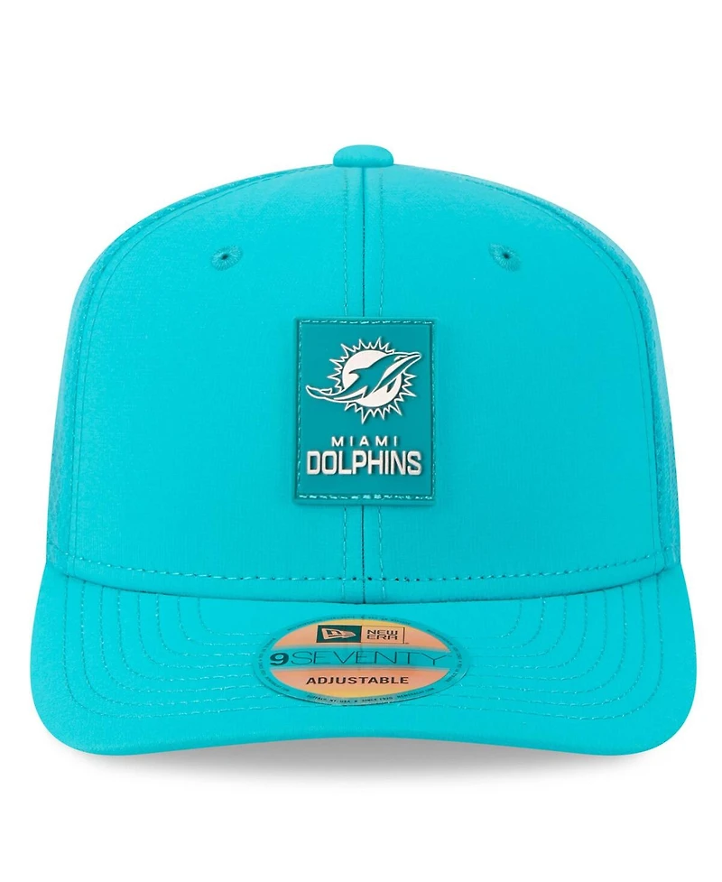 New Era Men's Aqua Miami Dolphins 2025 Sideline 9SEVENTY Trucker Adjustable Hat