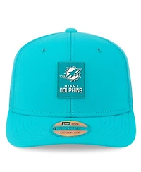 New Era Men's Aqua Miami Dolphins 2025 Sideline 9SEVENTY Trucker Adjustable Hat