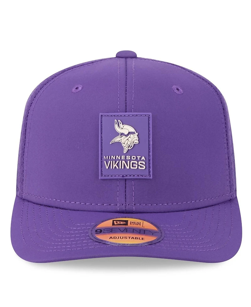 New Era Men's Purple Minnesota Vikings 2025 Sideline 9SEVENTY Trucker Adjustable Hat