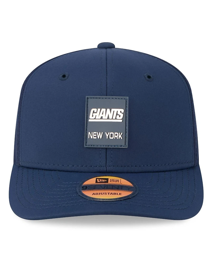 New Era Men's Navy New York Giants 2025 Sideline Throwback 9SEVENTY Trucker Adjustable Hat
