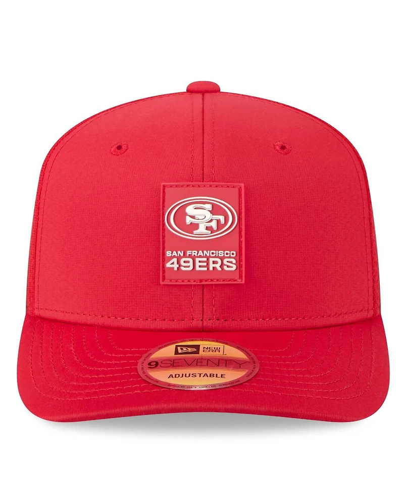 New Era Men's Scarlet San Francisco 49ers 2025 Sideline 9SEVENTY Trucker Adjustable Hat