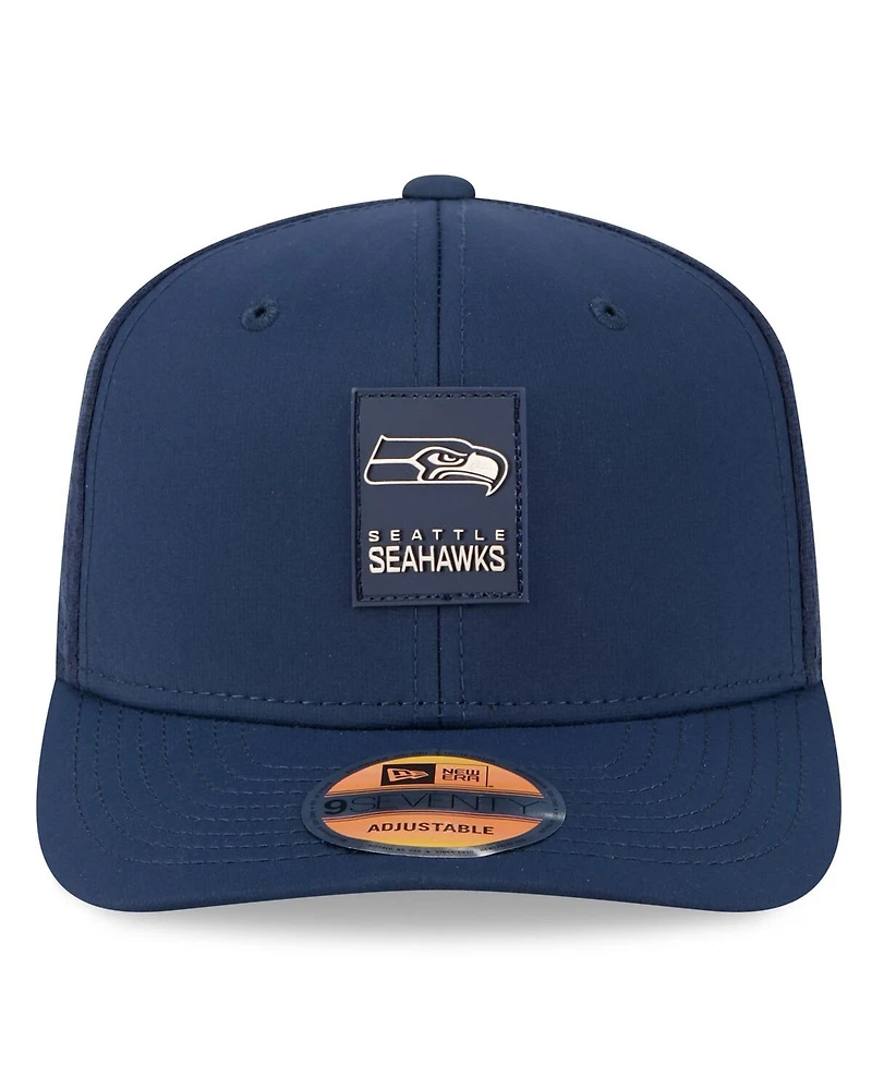 New Era Men's College Navy Seattle Seahawks 2025 Sideline 9SEVENTY Trucker Adjustable Hat