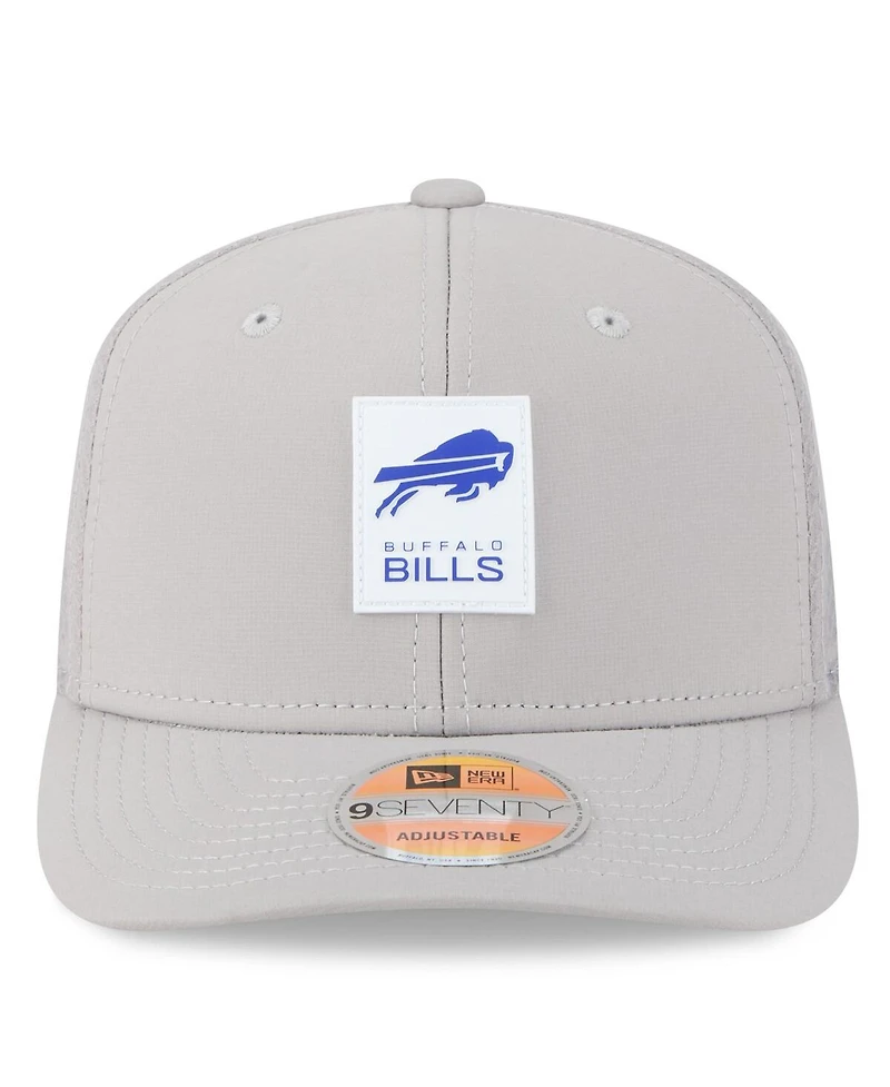 New Era Men's Gray Buffalo Bills 2025 Sideline 9SEVENTY Adjustable Trucker Hat